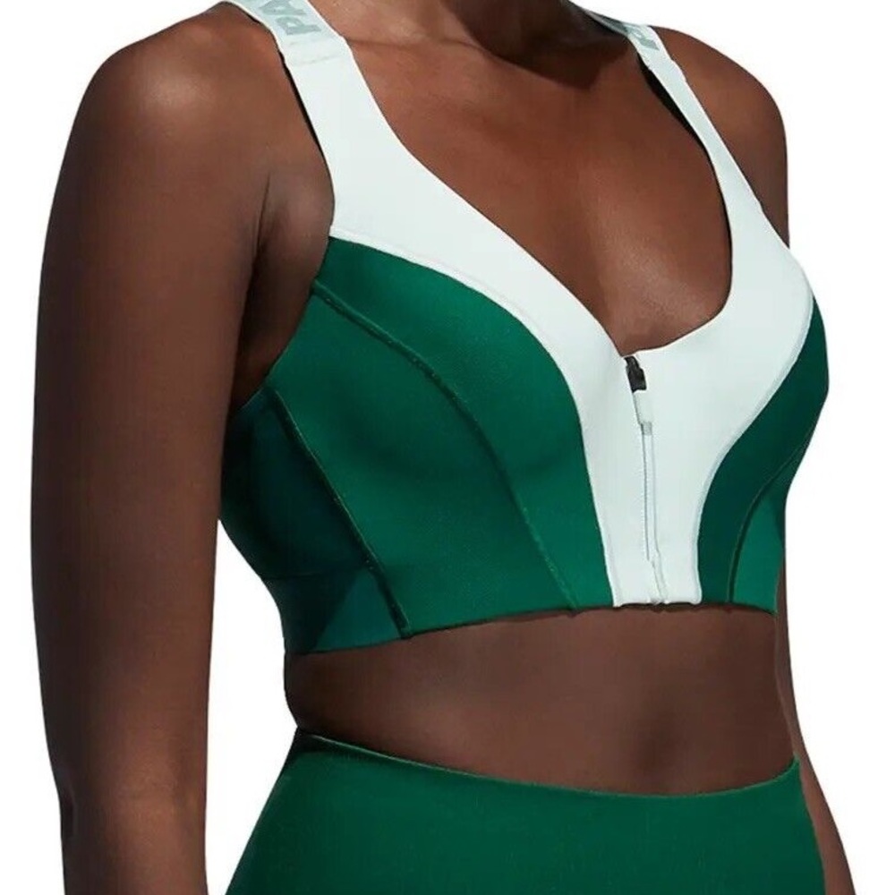 Adidas Ivy Park Green and White Women's Sports Bra